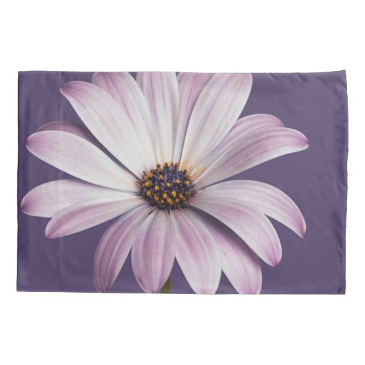 Flowers | White & Purple Daisy 枕カバー (裏面)