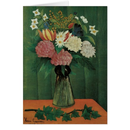 Flowers with Ivy by Henri Rousseau,ヴィンテージフローラ (正面)
