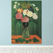 Flowers with Ivy by Henri Rousseau,ヴィンテージフローラ キャンバスプリント (インサイチュ (ウッドフロア))