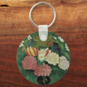 Flowers with Ivy by Henri Rousseau,ヴィンテージフローラ キーホルダー (正面)