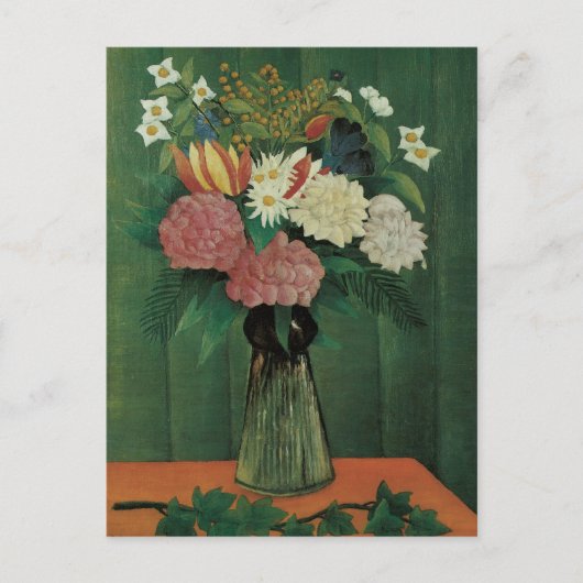 Flowers with Ivy by Henri Rousseau,ヴィンテージフローラ ポストカード (正面)