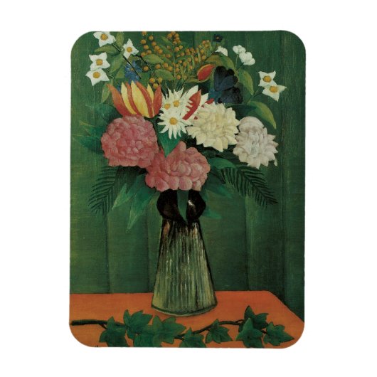 Flowers with Ivy by Henri Rousseau,ヴィンテージフローラ マグネット (縦)