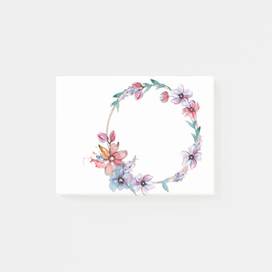 Flowers Wreath Frame Boundary Flower Border ポストイット (正面)