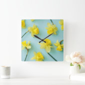 Flowers | Yellow Daffodils スクエア壁時計 (ホーム)