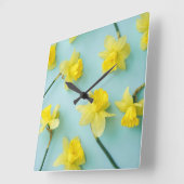 Flowers | Yellow Daffodils スクエア壁時計 (傾斜)