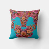 Flowers Zinnia Bouquet Maureen Girard Colorful クッション (裏面)