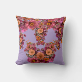 Flowers Zinnia Bouquet Maureen Girard Colorful クッション