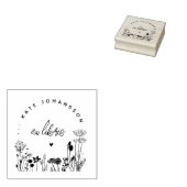 Flowery Elegant Ex Libris Custom Book ラバースタンプ (押印)