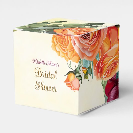 Flowery Fall Bridal Shower Favor Box フェイバーボックス (正面サイド)