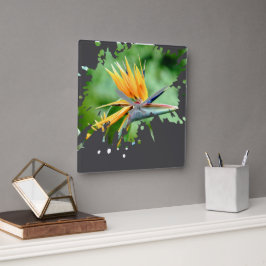 Flowery Splatter スクエア壁時計