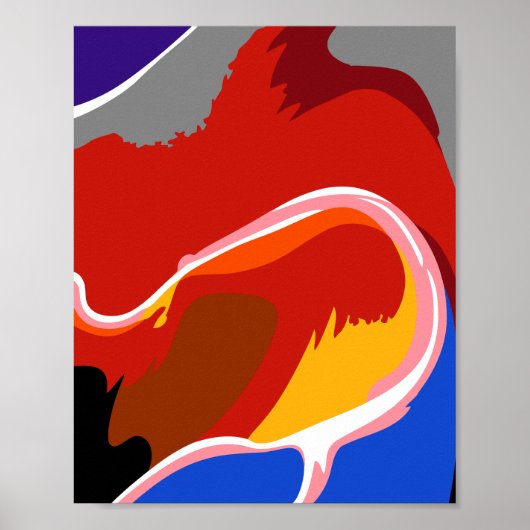 Flowing Abstract Forms with Bold Colors ポスター (正面)
