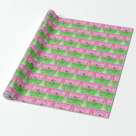 Flowing Beauty: Roselle Line Art Gift Wrap Roll ラッピングペーパー