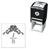 Flowing Bow Ribbon 2 Initial Wedding Mon #2CA-ND セルフインキングスタンプ (インサイチュ)