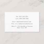 Flowing Color Unique Business Name Contact 予約カード (裏面)