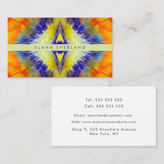 Flowing Color Unique Business Name Contact 予約カード (正面/裏面)