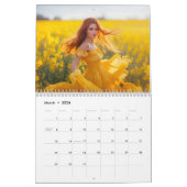 Flowing Dresses in Bloom – 2026 Calendar カレンダー (3月 2026)