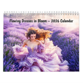 Flowing Dresses in Bloom – 2026 Calendar カレンダー