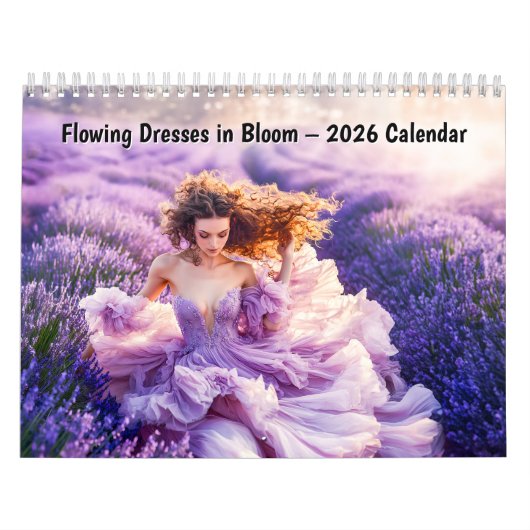 Flowing Dresses in Bloom – 2026 Calendar カレンダー (カバー)