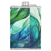 Flowing forms in green and blues フラスク (裏面)