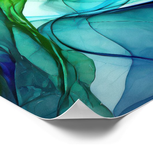 Flowing forms in green and blues ポスター (角)