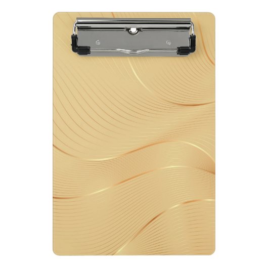 Flowing Gold Lines Luxury Abstract Background Art ミニクリップボード (正面)