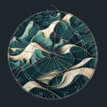 Flowing Harmony ダーツボード<br><div class="desc">Flowing Harmony: This captivating illustration presents an abstract landscape of undulating waves in rich shades of teal and gold. The fluid, organic lines evoke the gentle movement of water ripples or rolling hills, creating a mesmerizing sense of flow across the surface. Small, detailed dots are interspersed throughout the design, adding...</div>