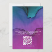 Flowing Luxury Ink Elegant Modern QR Code Wedding 招待状 (裏面)