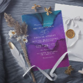 Flowing Luxury Ink Elegant Modern QR Code Wedding 招待状