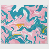 Flowing Marble Design with Pink and Teal ラッピングペーパー (フラット)