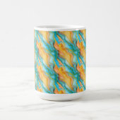 Flowing  Marble Effect  in Teal, Orange and Gold コーヒーマグカップ (中央)