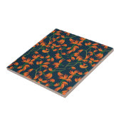  Flowing Orange Floral Pattern タイル (側面)