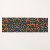  Flowing Orange Floral Pattern ヨガマット (正面(横))
