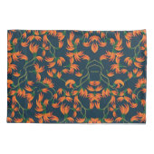  Flowing Orange Floral Pattern 枕カバー (裏面-左)