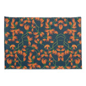  Flowing Orange Floral Pattern 枕カバー (裏面-右)