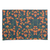  Flowing Orange Floral Pattern 枕カバー (正面右)