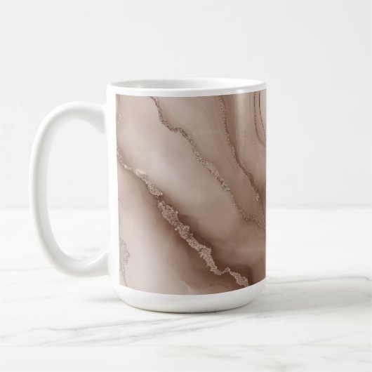Flowing Pattern of Marble in Earthy Colors  コーヒーマグカップ (左)