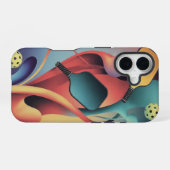 Flowing Pickleball Court Energy Art Phone Case iPhone 16ケース (裏面横)