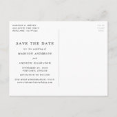 Flowing Script Photo日付の保存 案内ポストカード (裏面)