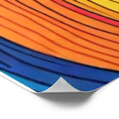 Flowing Spectrum:抽象芸術鮮やかレインボー ポスター (角)