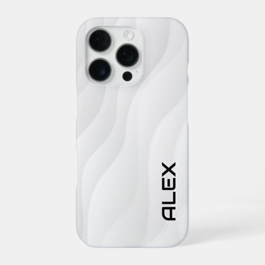 Flowing White Wave iPhoneケース iPhone 16 Proケース (裏面)