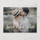 Flowishスクリプト救Our Date Overlay写真 案内ポストカード (正面)
