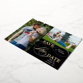 Flowish書道タイポグラフィ2写真 箔招待状 (回転した状態)