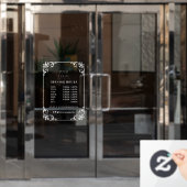 Flowish Frameカスタム Business Logo営業時間 ウィンドウサイン (オフィスドア)