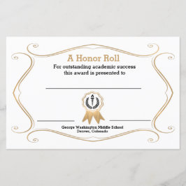 Flowish Frame Academic Award Certificate