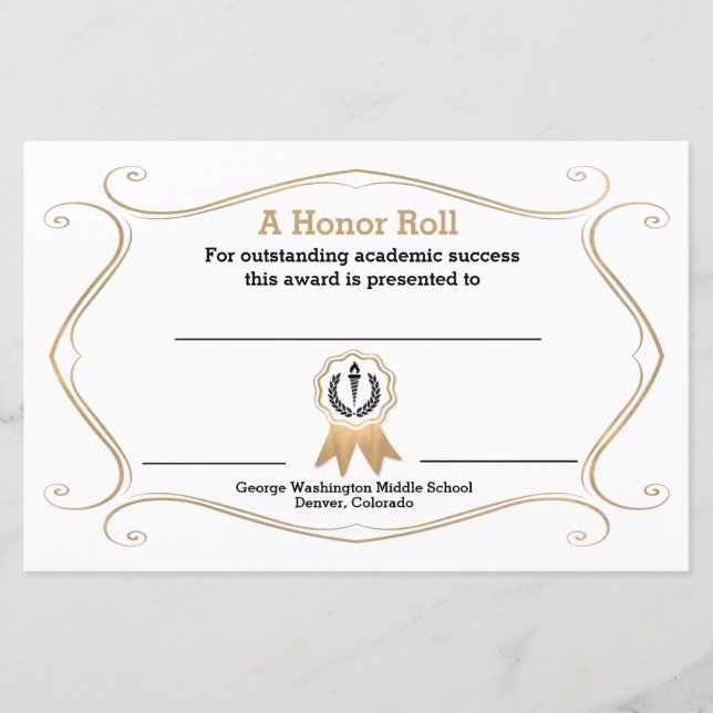 Flowish Frame Academic Award Certificate (正面)