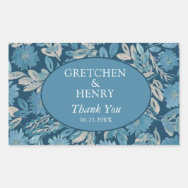 Flowish Water Color 絵画's Save the Date 長方形シール