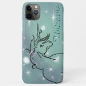 Flowy Unicorn (星付きはぼやけた緑) Case-Mate iPhoneケース (裏面)
