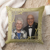 Flriish金ゴールド50th結婚's Anniversary Photo クッション (ブランケット)