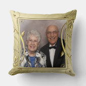 Flriish金ゴールド50th結婚's Anniversary Photo クッション (正面)