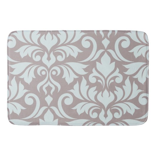 Flriish Damask Art I Duck Egg Blue on Taupe バスマット (正面)